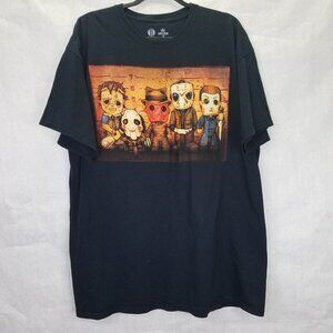 Church Horror T-Shirt Men's 2XL Movies Killer Line Up Black Freddy Jason Cosplay